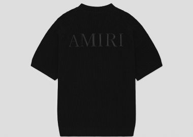 AMIRI Ανδρικό Μαύρο Crochet Mesh T-Shirt - AMIRI - 