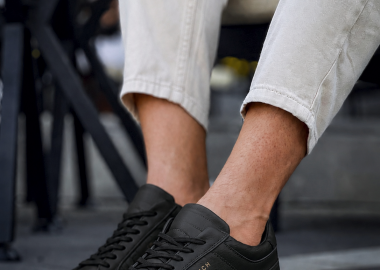 Ανδρικά ασπρόμαυρα Sneakers δερματίνη CH075B - CHEKICH - 