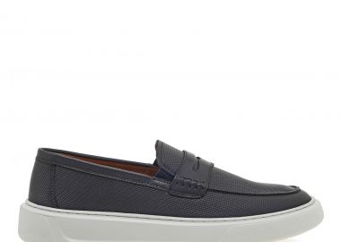 Ανδρικά Δερμάτινα Loafers Renato Garini 52319-Denever Μπλε Δέρμα U562V319230A - Renato Garini - 