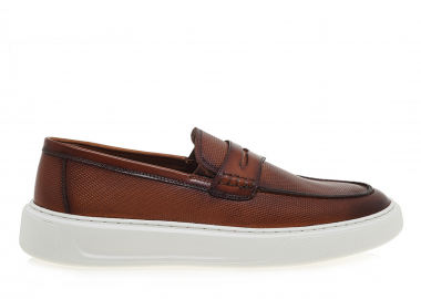 Ανδρικά Δερμάτινα Loafers Renato Garini 52319-Denever Ταμπά Δέρμα U562V3192I66 - Renato Garini - 