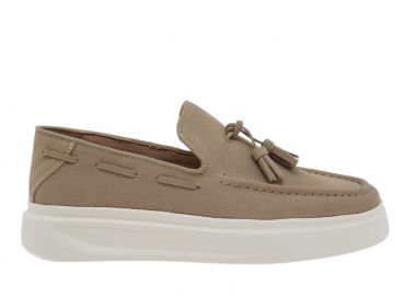 Ανδρικά Δερμάτινα Loafers Renato Garini Bristol-2868AB Μπεζ Καστόρι W57002682585 - Renato Garini - 