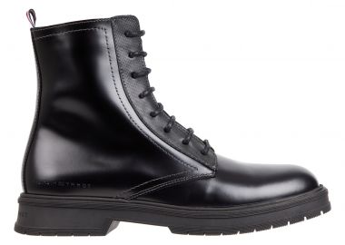 Ανδρικά Δερμάτινα Μποτάκια Tommy Hilfiger Abrasivato FM0FM04676 BDS Μαύρα - Tommy Hilfiger - 