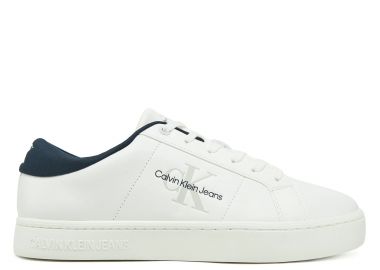 Ανδρικά Δερμάτινα Sneakers Calvin Klein YM0YM00864 YAF Λευκό Μπλε - Calvin Klein - 