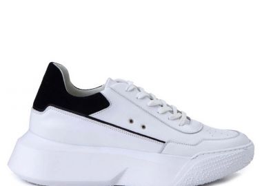 Ανδρικά Δερμάτινα Sneakers Makris X38 Λευκό Hard Black - Makris - 