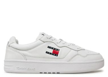 Ανδρικά Δερμάτινα Sneakers Tommy Hilfiger EM0EM01443 YBR Λευκά - Tommy Hilfiger - 