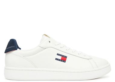 Ανδρικά Δερμάτινα Sneakers Tommy Hilfiger EM0EM01596 0G1 Λευκά - Tommy Hilfiger - 