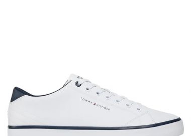 Ανδρικά Δερμάτινα Sneakers Tommy Hilfiger FM0FM05041 YBS Λευκά - Tommy Hilfiger - 
