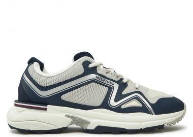 Ανδρικά Δερμάτινα Sneakers Tommy Hilfiger FM0FM05344 CEE Μπλε Γκρι - Tommy Hilfiger - 