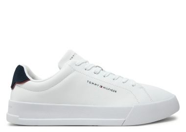 Ανδρικά Δερμάτινα Sneakers Tommy Hilfiger FM0FM05367 0LD Λευκά - Tommy Hilfiger - 