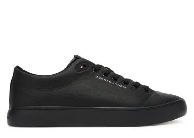 Ανδρικά Δερμάτινα Sneakers Tommy Hilfiger FM0FM05511 BDS Μαύρα - Tommy Hilfiger - 