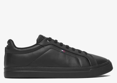 Ανδρικά Δερμάτινα Sneakers Tommy Hilfiger FM0FM05678-BDS Μαύρα - Tommy Hilfiger - 