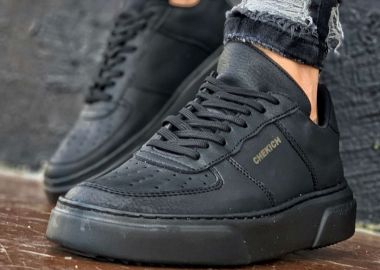 Ανδρικά μαύρα Sneakers δερματίνη CH087D - CHEKICH - 