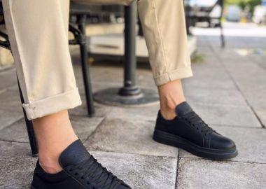 Ανδρικά μαύρα Sneakers με λαστιχένια σόλα CH979M - CHEKICH - 