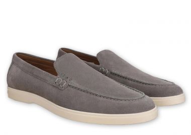 ΑΝΔΡΙΚΑ ΠΑΠΟΥΤΣΙΑ IZAC EMILE ΔΕΡΜΑΤΙΝΑ ΜΟΚΑΣΙΝΙΑ ΓΚΡΙ - IZAC - 