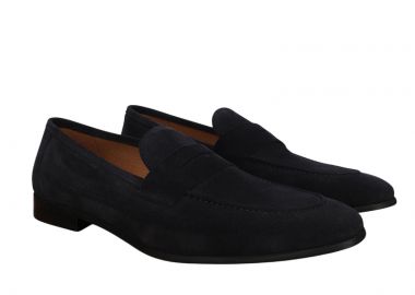 ΑΝΔΡΙΚΑ ΠΑΠΟΥΤΣΙΑ IZAC EZAC ΣΟΥΕΤ ΔΕΡΜΑΤΙΝΑ ΜΟΚΑΣΙΝΙΑ ΣΚΟΥΡΟ ΜΠΛΕ - IZAC - 