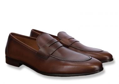 ΑΝΔΡΙΚΑ ΠΑΠΟΥΤΣΙΑ IZAC EZAM ΔΕΡΜΑΤΙΝΑ ΜΟΚΑΣΙΝΙΑ ΚΑΦΕ - IZAC - 