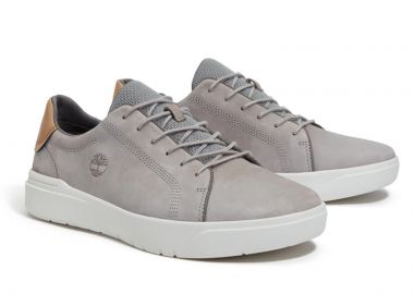 ΑΝΔΡΙΚΑ ΠΑΠΟΥΤΣΙΑ TIMBERLAND SENECA BAY LOW SNEAKERS ΔΕΡΜΑΤΙΝΑ ΑΝΟΙΧΤΟ ΓΚΡΙ - TIMBERLAND - 