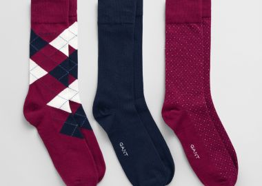 Ανδρικές Κάλτσες Gant Σετ 3 Ζευγών 9960314 558 Rich Wine - Gant - 