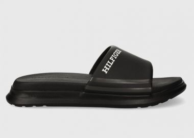 Ανδρικές Παντόφλες Tommy Hilfiger Pool Slide Dual Density FM0FM05017 BDS Μαύρες - Tommy Hilfiger - 