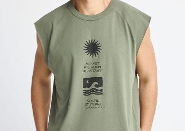 Ανδρική αμάνικη μπλούζα από βαμβάκι - FUNKY BUDDHA - 