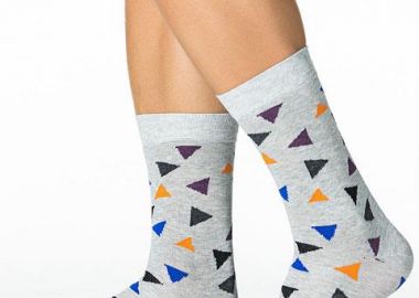 ΑΝΔΡΙΚΗ ΒΑΜΒΑΚΕΡΗ ΚΑΛΤΣΑ INIZIO ΜΕ ΓΕΩΜΕΤΡΙΚΑ ΣΧΗΜΑΤΑ 4102 ΓΚΡΙ - INIZIO - 