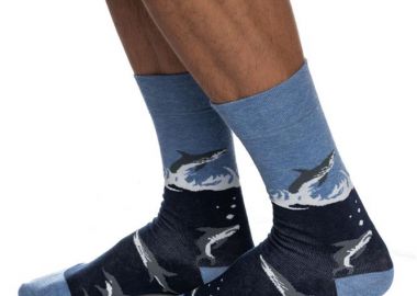 ΑΝΔΡΙΚΗ ΒΑΜΒΑΚΕΡΗ ΚΑΛΤΣΑ ΙΝΙΖΙΟ ΣΧΕΔΙΟ ΚΥΜΑ 4195-04-3 ΜΠΛΕ - INIZIO - 