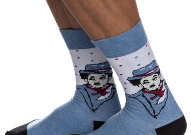 ΑΝΔΡΙΚΗ ΒΑΜΒΑΚΕΡΗ ΚΑΛΤΣΑ ΙΝΙΖΙΟ ΣΧΕΔΙΟ ΤΣΑΡΛΙ ΤΣΑΠΛΙΝ 4195-08-2 ΜΠΛΕ - INIZIO - 