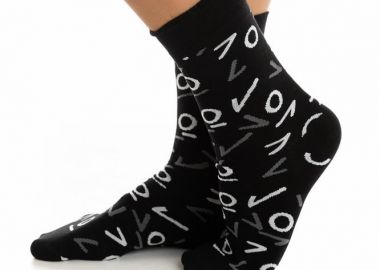 ΑΝΔΡΙΚΗ ΒΑΜΒΑΚΕΡΗ ΚΑΛΤΣΑ ΜΕ ΣΧΕΔΙΟ LOGO INIZIO 4125 ΜΑΥΡΟ - INIZIO - 