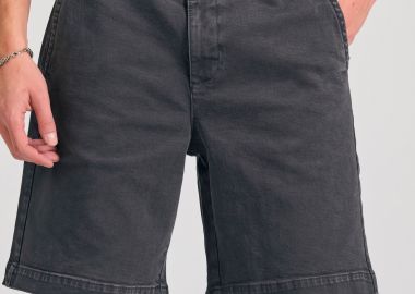 Ανδρική comfort fit garment dyed τζιν βερμούδα - FUNKY BUDDHA - 