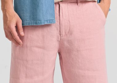 Ανδρική comfort fit λινή βερμούδα - FUNKY BUDDHA - 