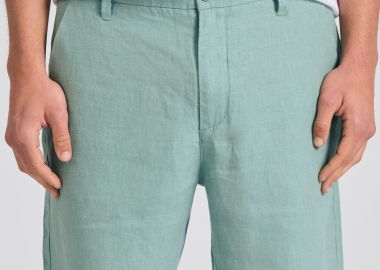 Ανδρική comfort fit λινή βερμούδα - FUNKY BUDDHA - 