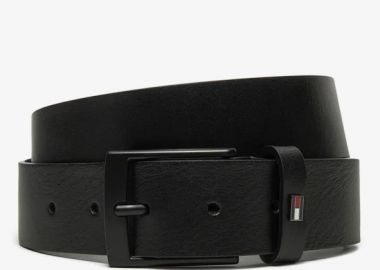 Ανδρική Δερμάτινη Ζώνη Tommy Hilfiger 3.5cm AM0AM13014-BDS Μαύρη - Tommy Hilfiger - 
