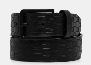 Ανδρική Δερμάτινη Ζώνη Tommy Hilfiger 3.5cm AM0AM14078-BDS Μαύρη - Tommy Hilfiger - 