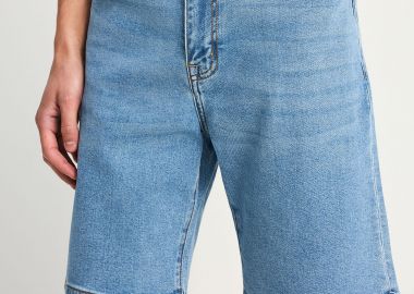 Ανδρική jean slim tapered βερμούδα - FUNKY BUDDHA - 