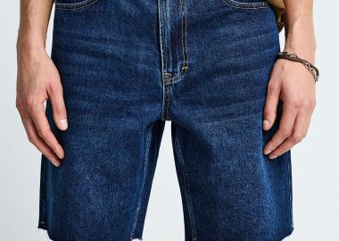 Ανδρική loose βερμούδα τζην από βαμβάκι - FUNKY BUDDHA - 