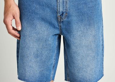 Ανδρική loose βερμούδα τζην από βαμβάκι - FUNKY BUDDHA - 