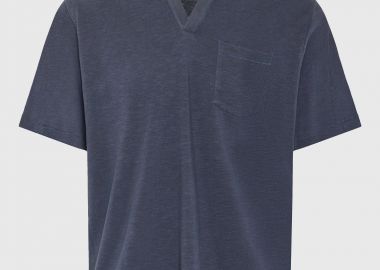 Ανδρική μονόχρωμη μπλούζα polo relaxed fit - FUNKY BUDDHA - 