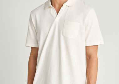 Ανδρική μονόχρωμη μπλούζα polo relaxed fit - FUNKY BUDDHA - 