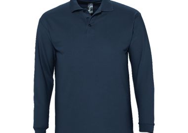 Ανδρική Μπλούζα Polo 11353 SOL'S Winter II Μακρυμάνικη Πικέ Denim - SOLS - 