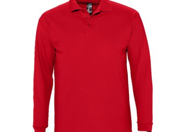 Ανδρική Μπλούζα Polo 11353 SOL'S Winter II Μακρυμάνικη Πικέ Red - SOLS - 