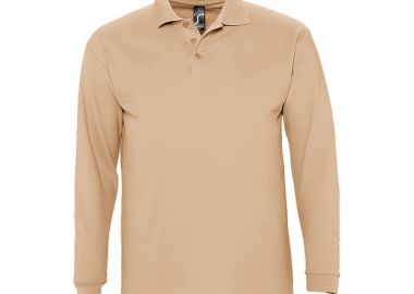 Ανδρική Μπλούζα Polo 11353 SOL'S Winter II Μακρυμάνικη Πικέ Sand - SOLS - 