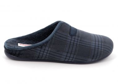 Ανδρική Παντόφλα Adam's Χρώματος Μπλε Καρό 739-25502-19.1 - ADAM'S - 