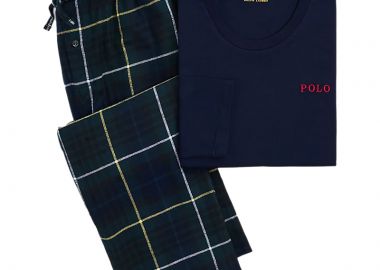 ΑΝΔΡΙΚΗ ΠΙΤΖΑΜΑ ΜΑΚΡΥΜΑΝΙΚΗ LOUNGE SET ΣΚΟΥΡΟ ΜΠΛΕ - POLO RALPH LAUREN - 