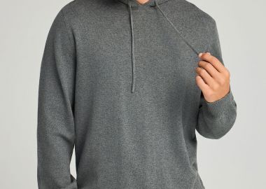 Ανδρική πλεκτή μπλούζα με κουκούλα - FUNKY BUDDHA - 