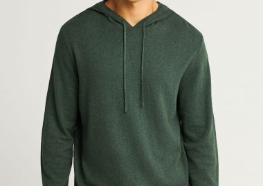 Ανδρική πλεκτή μπλούζα με κουκούλα - FUNKY BUDDHA - 