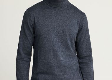 Ανδρική πλεκτή μπλούζα με ψηλή λαιμόκοψη - FUNKY BUDDHA - 