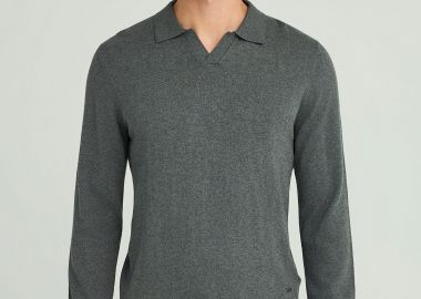 Ανδρική πλεκτή μπλούζα polo - FUNKY BUDDHA - 