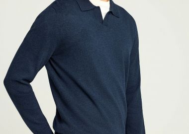 Ανδρική πλεκτή μπλούζα polo - FUNKY BUDDHA - 