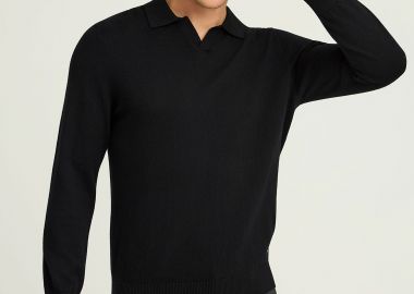 Ανδρική πλεκτή μπλούζα polo - FUNKY BUDDHA - 