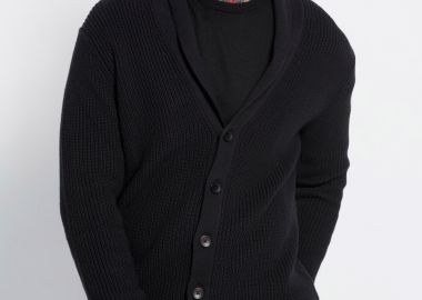 Ανδρική πλεκτή ζακέτα με κουμπιά - FUNKY BUDDHA - 